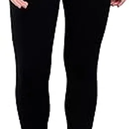 saffe Women's Casual Treggings Stylish Solid Mid Waist Viscose Blend Skinny Fit Elasticated (Black_28)-picture-43
