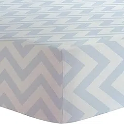 Kushies Changing Pad Cover for 1" pad, 100% Breathable Cotton, Made in Canada, Blue Chevron-image-86