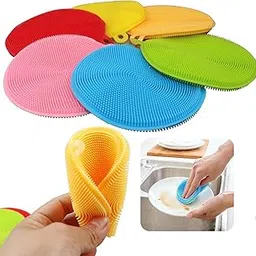 Silicone Sponge for Dishes - Reusable Silicone Dish Scrubber Brush for Kitchen Cleaning, Non-Stick Silicone Sponges for Utensils, BPA-Free Dish Washing Scrubber, Bathing & Baby Care Sponges (5 Pack)-picture-11