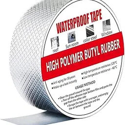 RAAMESHT Leakage Repair Waterproof Tape – 5 cm × 5 m Aluminium Foil & Butyl Rubber Sealant – Heavy‑Duty Adhesive for Pipe, Roof & Surface Cracks (Pack of 1) image 1