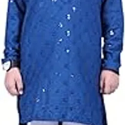 Boys Blue Colour Co-Order Kurta-image-26