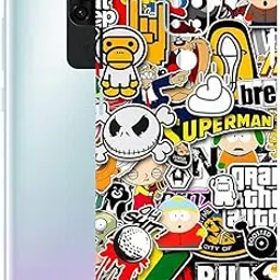 AtOdds - Mobile Back Skin Sticker Wrap Compatible with Redmi Note 9 (Coverage - Back+Camera+Sides) (Sticker Bomb)-image-5