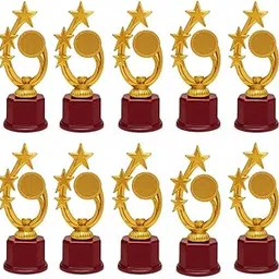 Gold Star Trophy 20 CM with Red Base, Metal Achievement Award for Sports Competitions, Tournaments, 1st Place Prizes, Participation Recognition, 10 Pack-picture-25