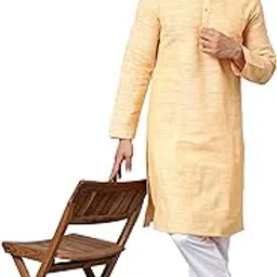 latest chikan Men's Cotton Regular Kurta image 1