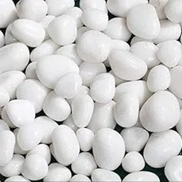 White Polished Stone pebbles, Marble white polished stone for decoration, garden, vase fillers, pots, indoor and outdoor decoration, small. (White Polished, 500 g)-image-82