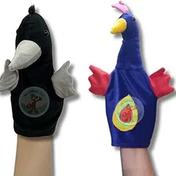 Chi-Chimpu Toys Storytelling Hand Puppets | Animal Plush Hand Puppets | Educational Toys (Peacock and Crow) (Pack of 2pcs)-picture-19