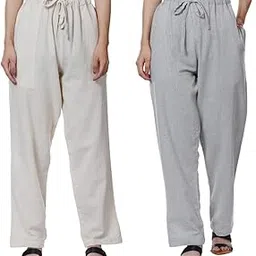 aatman One Size Women's Eco-Friendly Cotton Pyjama Pack of 2 | Fits Waist Size 28 to 36 Inches-picture-23