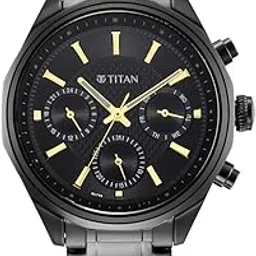 titan Regalia Quartz Multifunction Black Dial Stainless Steel Strap Watch for Men-NS1829NM02/NT1829NM02-picture-35