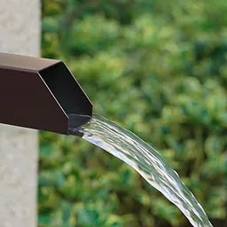 PONDO 8 Inch Square Water Fountain Spout Scupper, 316 Nickel Brushed Stainless Steel Pool Scupper Spillway Fountain for Garden Pool Pond Fountain Water Feature (Brown)-picture-11