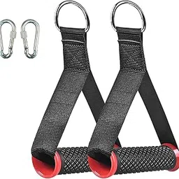 B Fit Professional Exercise Gym Machine Handles for Cable Machines Style Optional (Pair) (Red_Black_Combo)-image-85