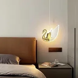 SHRI MAHAL ANTIQUES Home Decorative Swan Hanging Pendant Light for Living Room, Cafe, Kitchen Island, Balcony with Inbuld LED Chip - Pack of 1(Metal)-picture-15