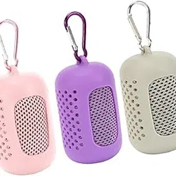 ATORSE 3X Gym Ice Towel Running Exercise Fast Drying Sports Cooling Towel with Case Gray Pink Violet-image-73