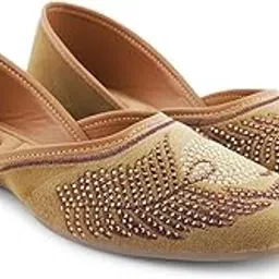 jm looks Women's Embroidered Designer Juttis Handcrafted Traditional Mojaris Punjabi Jutti for Ethnic & Wedding Festive Occasions-picture-50