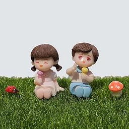 Aruna Decor Miniature Cute Couple, Garden Decor, Doll House Accessories, Miniature Garden Decoration, 4cm (Miniature Icecream Couple)-picture-26