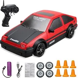 Kidology Rc Drift Remote Control Car 1:24 Scale, 20Kmph High-Speed, 4Wd, Led Lights, Rechargeable Racing Car, Drifting Tires, 2.4Ghz, Ideal Birthday Gift For Boys, Girls, Kids & Adults,Red-picture-36