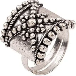 voylla Rava Ball Silver Oxidized Plated Ring. for Women-picture-55