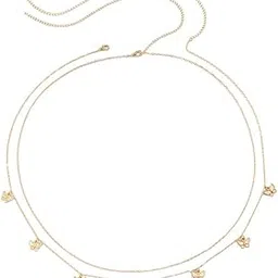 ftk Wind Tassel Butterfly Pendant Double Waist Chain for Women and Girls-picture-42