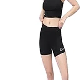 Women's Skin Tight Shorts Black Women's Skin Tight Shorts | Women's Tight Shorts for Gym, Running, Cycling, Swimming, Basketball, Cricket, Yoga, Football, Tennis, Badminton & Many Sports_Design16-picture-24