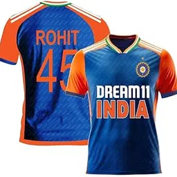 Sports IND T20 Cricket Team Jersey Rohit Sharma 45 2024 for Boys and Men-picture-36