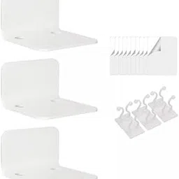 5Xacrylic Floating Shelves Monitor Top Rack for Collectibles Plants White | Furniture | Bookcases-picture-17