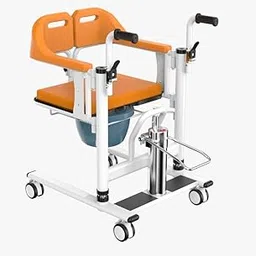 KANISHKA Portable Transfer Wheelchair with Hydraulic Pedal – Multi-Functional Patient Lifter with Commode for Home Care and Elderly Mobility | Ergonomic 180° Split Seat Design with Cushion | Dropdown Handle | Easy Transfer for Bed, Sofa & Toilet-image-23