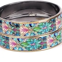 samya by samishtha Traditional Ethnic Bangles, Round Metal, Ethnic Stylish Fashion Jewellery with Unique & Stylish Pattern, Bangles Set for Girls and Women Set of 02-picture-10