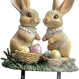 The Style Sutra Easter Garden Rabbits Stake 2D Easter Decoration for Outdoor Walkway Pathway|1x Easter Garden Rabbits Stake| Plaques & Signs-picture-26