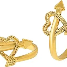 admier Oxidised Gold Plated Brass heart arrow design adjustable Toering For Girl Women(ACTR0137-A)-picture-12