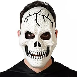 PartyToko Creepy Halloween Full White Skull Mask for Hallo-ween Party Costume Decorations Ghost Face, Scary Skeleton Skull Masks Perfect for Hallo-ween Costume White Skeleton Masks 1pc-picture-26