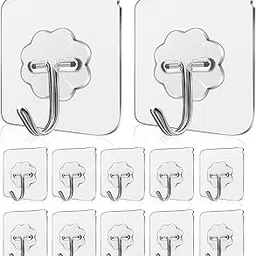 Niya Enterprise Self Adhesive Wall Hooks – 15 PCS Transparent Heavy Duty PVC Hooks for Wall Hanging Without Drilling, Reusable Hook Stickers for Keys, Towels, Tools-image-66