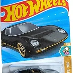 unbox HW'71 Lamborghini MURA SV Die-Cast Model Car, 1:64 Scale, HW 70S VS. 90S Collection (Black)-picture-28