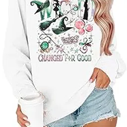 maximgr Musical Sweatshirt Women Changed for Good Musical Movie Fan Gifts Tee Witch Princess Graphic Long Sleeve Tops-picture-16