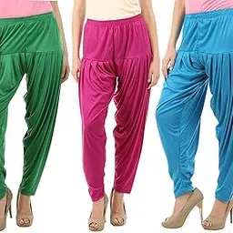 justtry fashion Women's Viscose Adjustable Rope with Elastic waist Patiyala dhoti pant Combo Pack of 3-picture-14