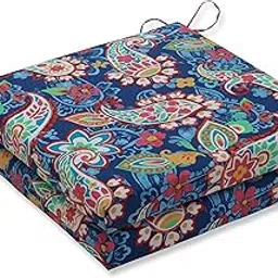 Pillow Perfect Outdoor | Indoor Paisley Party Blue Squared Corners Chair Cushion (Set of 2), 20 X 20 X 3-picture-35