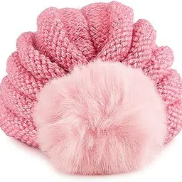 the little lookers Turban Flower Cap for Baby Girl | Headwear, Autumn and Winter Supplies | Turban Hat | Unisex Kids Knitted Hat New Born Streachable-picture-46