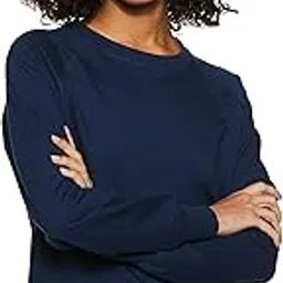 Women Cotton Blend Round Neck Regular Fit Cropped Sweatshirt (Pullover)-image-19