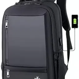 emperor 15.6 Inch Anti Theft Laptop Bag With Usb Charging Port Laptop Backpack,Office Bag, College Bags (Captain), Black-picture-55