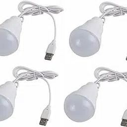 icall USB Led Bulb 5 Watt 6 Volts Bright Light Reading Lamp for Camping Used with Laptop, PC, Power Bank (Pack of 4 White)-image-66