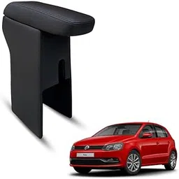 Carigiri Premium Finish Car Armrest with Storage Box And High Density Moulded Foam For Volkswagen Polo (Black With Black Double Stitching,Nappa Leatherette)-picture-28