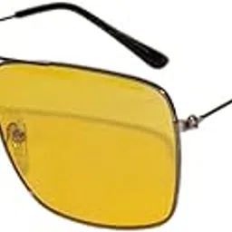 peter jones Square Medium Size Unisex Yellow Non-Polarized Sunglass-picture-56