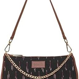 zouk Baguette Bag | Crossbody Bags for Women | Women's Handbags | Stylish Sling Bag for Woman | Vegan Leather Evening Bag | Travel & Office Use | Purse and Wallet | Ikat GreRed Print-picture-35