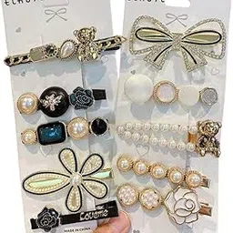 Elrose Hair Clips for Women Stylish Hair Accessories For Girls Metal Hair Clips Combo Set (COMBO-1:PACK OF 10)-picture-39