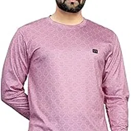 fabripple STI Men's Pink Geometric Pattern Long Sleeve T-Shirt with Logo Badge-picture-19