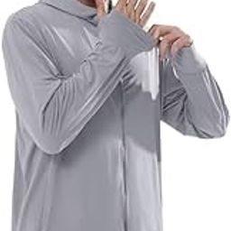 alexvyan XL Grey Full Length Men's UV Protection Jacket With 4 Pocket, Lightweight Summer Sun Screen Hoodie, UPF 50+ Protection for Outdoors, Long Full Zipper Sun Protection Jacket- FIT 70-90 KG-picture-17