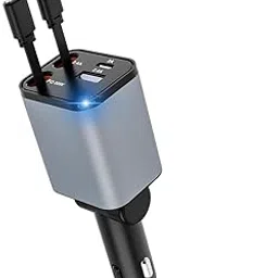 Drumstone (𝐋𝐢𝐦𝐢𝐭𝐞𝐝 𝐓𝐨𝐝𝐚𝐲) Car Charger with 30W Power Output | Retractable Dual Port (Type-C + USB) Fast Charging Adapter with for All Type of Devices 𝟏𝟓 𝐘𝐞𝐚𝐫𝐬 𝐖𝐚𝐫𝐫𝐚𝐧𝐭𝐲-image-0