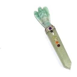 Jet Green Aventurine Angel Chakra Wand Stick Approx. 6.5 inch Energized Charged Cleansed Programmed Pure Genuine Stick Free Booklet Jet International Crystal Therapy-picture-30