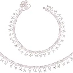 Women's Traditional Copper Payal Anklets Handmade Ethnic Foot Jewellery with Adjustable Fit Antique Finish for Wedding, Festive & Casual Wear-image-79