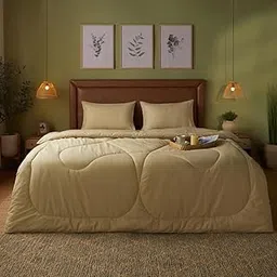 Livspace Comforter Double Bed | 240 GSM | Quilt Blanket, Comforter King Size Bed, 100% Cotton Poly Wadding and Health Layer, Machine Wash, Paleto Collection (Sand Brown Beige - 88 X 100 inches)-image-42