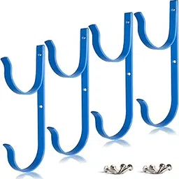 MENG ZHI AO MENG ZHI AO 4 PCS Set Pool Pole Hangers Heavy Duty Blue Aluminium Holder Hooks with Screws Perfect Hooks for Swimming Pool,Telescopic Poles,Skimmers,Nets Brushes,Vacuum Hose,Garden Equipme-picture-40
