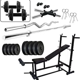 BEACON INTERNATIONAL Home Gym Combo with 6 in 1 Bench(Double Support), 30 Kg Weight Plates, 3ft Curl Rod, 5 Ft Straight Rod for Home Gym Set-picture-20